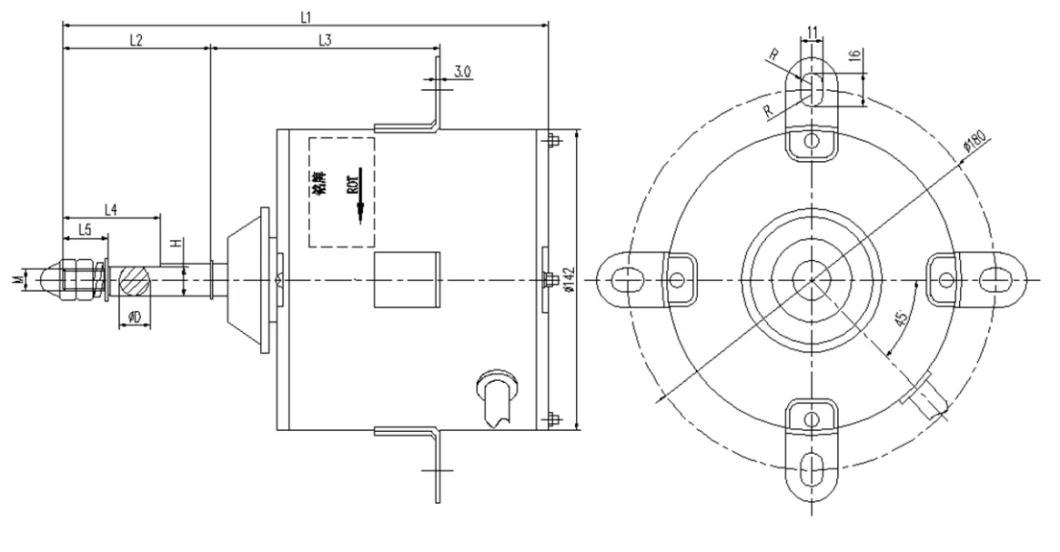 150W 50Hz Air Conditioning Electric AC Fan Motor for Air Energy Heat Pump Units