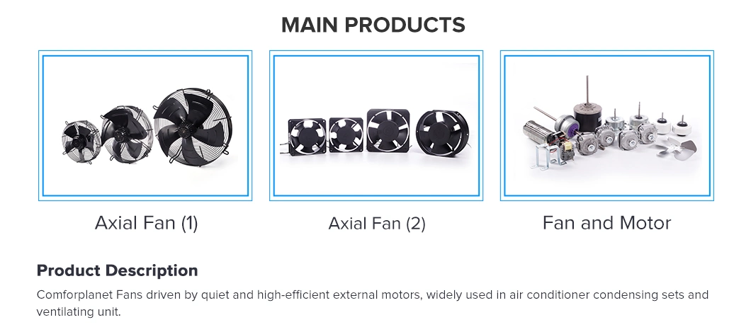 Outdoor Unit Motor Used NSK Low Noise High Quality Rolling Bearing Electric Air Conditioner Fan Motor for HVAC System